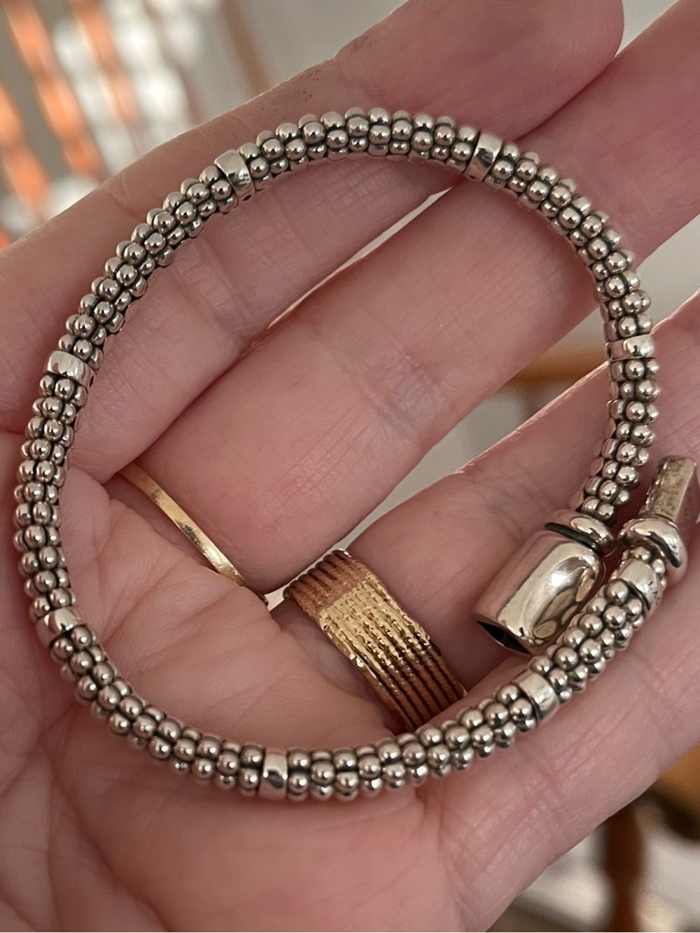 Stunning LAGOS Signature Sterling Silver Caviar Station Bracelet M! - Picture 13 of 16